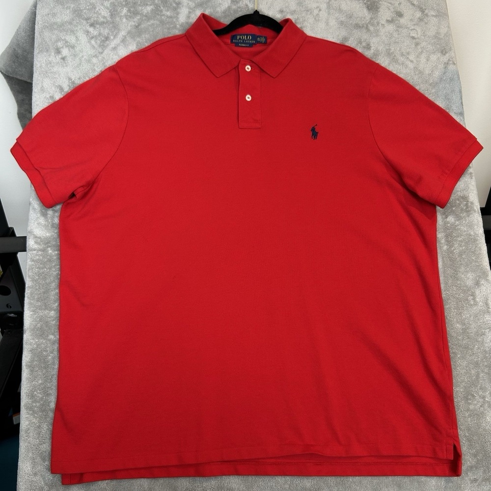 Polo Ralph Lauren Men's Big Tall 2XL Red Short Sleeve Classic Fit Polo Shirt - Picture 2 of 16